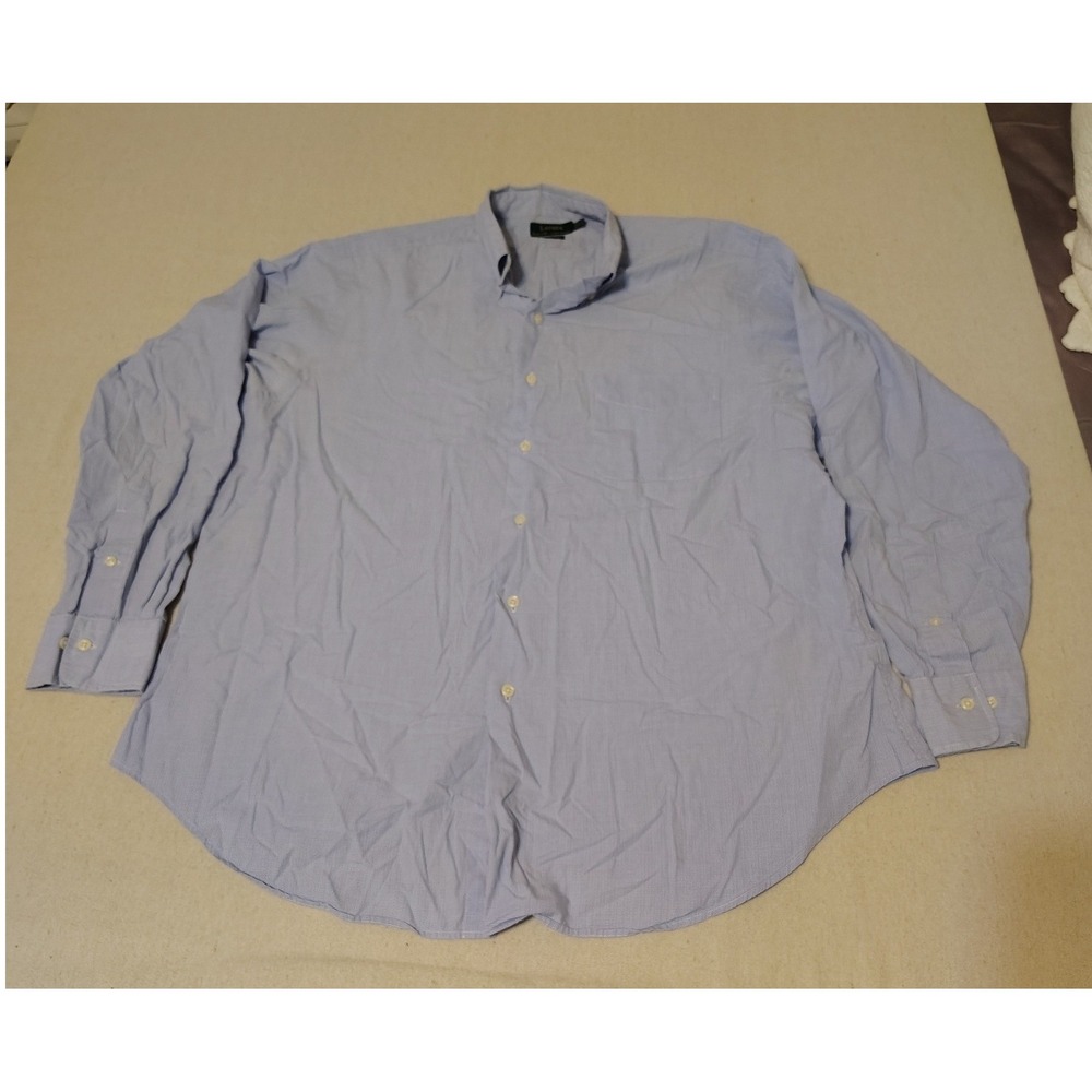 Lauren Ralph Lauren Mens Dress Shirt Blue Gingham Check Cotton Size 17 32/33 11